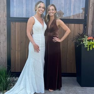 Petite Dylan Revelry Bridesmaids Dress - Velvet - size 0 - Mahogany